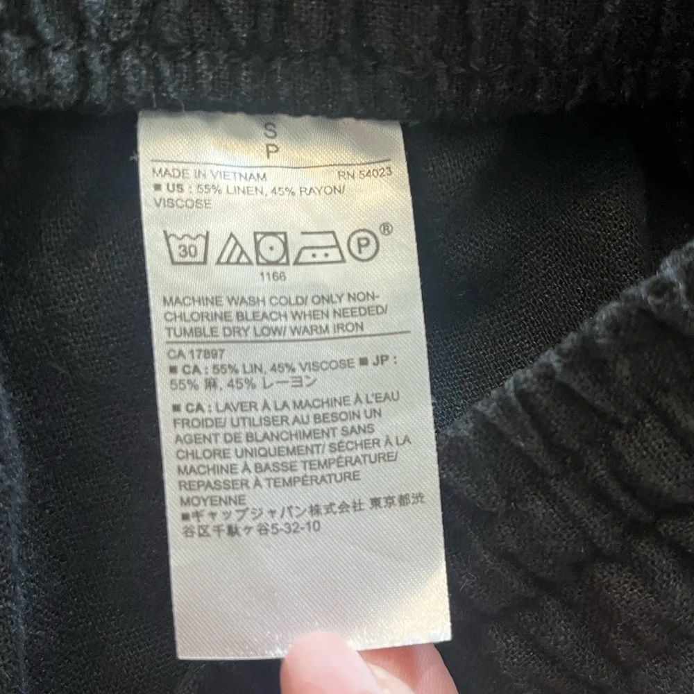 Banana‎ Republic Black Linen Blend Cargo Lightweight Joggers Size Small